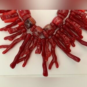 Zara Resin Double Strand Coral Necklace